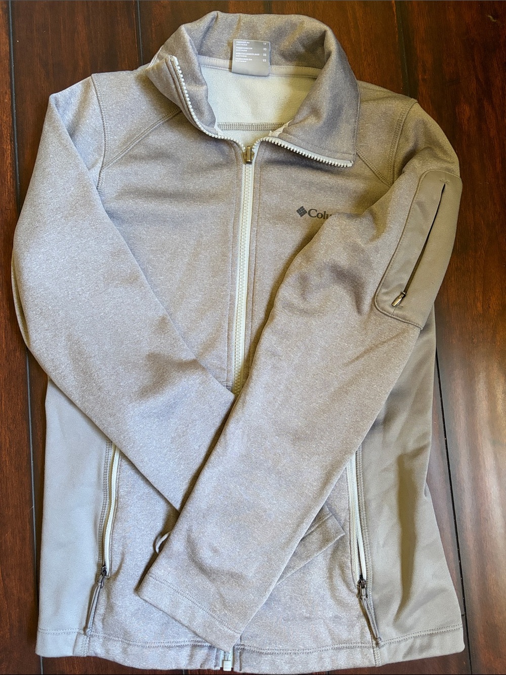 Columbia Light Gray Full-Zip Fleece Jacket